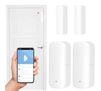 WIYETY Sensor de puerta WiFi de 2 piezas, sensor de alarma de puerta, sensor de contacto de ventana inalámbrico WiFi, sensor de contacto de ventana inteligente para la seguridad del hogar, sensor de