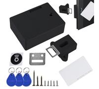 WIYETY Sensor de tarjeta IC de batería Cerradura del armario: SmartLock inteligente, cerradura de cajón, cerradura digital oculta invisible, sin agujero perforado, negro (pilas no incluidas)