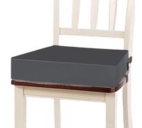WIYETY Silla infantil para mesa de comedor, desmontable, portátil, de piel sintética, con hebilla de seguridad, para mesa de comedor, color gris oscuro