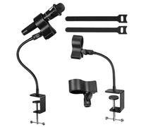 WIYETY Soporte de brazo de micrófono de 50 cm: soporte de micrófono ajustable, clip de metal, brazo de micrófono de cuello de cisne flexible, soporte de micrófono de escritorio para grabación en vivo