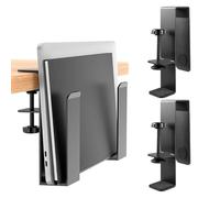 WIYETY Soporte de escritorio ajustable para portátil: soporte vertical, almacenamiento lateral, metal