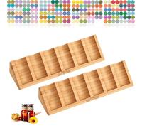 WIYETY Soporte de exhibición de aceite esencial: 2 piezas 6 agujeros soporte de aceite atherico, soporte para taco de diseño triangular, madera, soporte de almacenamiento de madera, organizador para