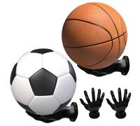 WIYETY Soporte de pared de mano para pelotas: 2 estantes de almacenamiento de baloncesto en forma de palmera, soporte para pelotas de pared, soporte para pelotas de pared, soporte creativo para