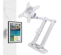 WIYETY Soporte de pared giratorio: soporte de pared ajustable universal para monitor de TV 10-32", 100 x 100, 75 x 75 mm, blanco