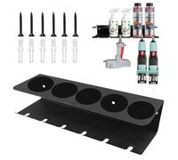 WIYETY Soporte para botellas de spray, estante de pared, soporte para latas de aerosol, estante de almacenamiento, soporte para latas de aerosol, con 5 agujeros y 6 soportes para latas para garaje y