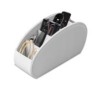 WIYETY Soporte para mando a distancia: organizador con 5 bolsillos, accesorios, organizador de piel sintética para mandos a distancia, artículos de papelería, cuadernos, bolígrafos (blanco)