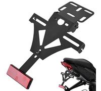 WIYETY Soporte para matrícula de motocicleta: soporte universal para matrícula, ajustable, soporte de licencia con iluminación de matrícula para la mayoría de los modelos de motocicletas comunes