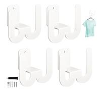 WIYETY Soporte para zapatos de pared, estante para zapatos, estante suspendido: 4 unidades de zapatero de metal, soporte para zapatos montado en la pared, color blanco, sin taladrar
