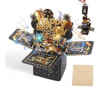 WIYETY Tarjeta de cumpleaños 3D con luces y velas interactivas, vela de luz LED soplable, tarjetas de regalo para hombre, mujer, niña y niño