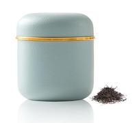 WIYETY Tarro pequeño de cerámica de 160 ml, recipiente para matcha, recipiente de cerámica con tapa, recipiente de cerámica para té, recipiente de sal, bidón, cereales, alimentos en la cocina, azul