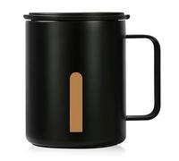 WIYETY Taza de café de 400 ml: doble pared térmica de acero inoxidable, taza de café y té, taza de café térmica con asa y tapa deslizante, taza de café sin bisfenol A, taza de té de acero inoxidable