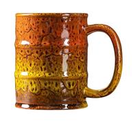 WIYETY Taza de café de cerámica grande: 450 ml/16oz tazas de café de porcelana con asa, tazas de cerveza, taza de té de cerámica para oficina y hogar (naranja)