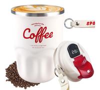 WIYETY Taza térmica de acero inoxidable de 360 ml, taza térmica de café a prueba de fugas con tapa 316 de acero inoxidable 316, taza de viaje inteligente con indicador de temperatura para coche, casa