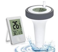WIYETY Termómetro de piscina digital: termómetro de piscina, termómetro inalámbrico para piscina, termómetro de piscina, termómetro digital inalámbrico IP67, resistente al agua para acuario, piscinas,
