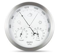 WIYETY Termómetro higrómetro de 138 mm, estación meteorológica analógica: legible, redondo, barómetro, termómetro, higrómetro interior, analógico, fácil de leer, termómetro de habitación, medidor de