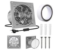 WIYETY Ventilador extractor de baño de 150 mm: ventilador de ventilación de pared de 150 mm con interruptor de válvula antirretorno, funcionamiento silencioso, ventilador de salida de baño para cocina