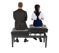 Wiyuer Banco de piano ajustable de dos plazas, con espacio de almacenamiento integrado para profesores de música y jugadores dúos, asiento de 108 x 39 cm, construcción estable, capacidad de carga de