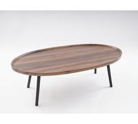 Wiyuer mesa de centro ovalada de madera, auxiliar 120 x 60 x 38 cm, estilo nórdico, para salón, oficina, cafetería (pino)