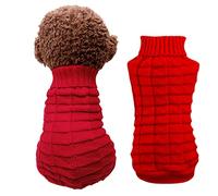 Wiz BBQT De Punto Trenzado Trenza y Cuello Alto Prendas de Punto Ropa para Perros y Gatos