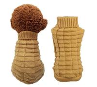 Wiz BBQT - Suéter de Punto Trenzado de Cuello Alto para Perros y Gatos