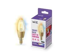 WiZ - Bombilla inteligente Filamento LED Wi-Fi, 4,8w (Eq. 25w) E14 tipo vela, Luz Blanca Cálida a Fría Regulable, con tecnología SpaceSense y compatible con Alexa y Google Home