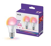 WiZ Bombilla LED Inteligente A60, RGB, E27, 806 lm, 8.5W, Pack de 2 | Luz Ambiente Blanca y de Colores, Tecnología SpaceSense, Control por App y Voz, Compatible con Alexa, Google y Apple Home