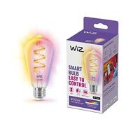 WiZ - Bombilla LED inteligente E27 A60, con filamento transparente 6.3W - 470 Lumenes, A todo color, conéctala vía WiFi, con tecnología SpaceSense y Matter