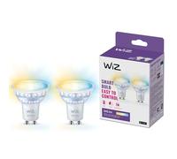 WiZ - Bombilla LED Inteligente Wi-Fi 4,9W (Eq. 50W) casquillo GU10, Luz Blanca regulable, con tecnología SpaceSense y compatible con Alexa y Google Home - Pack de 2