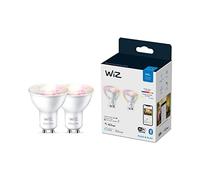 WiZ - Bombilla LED Inteligente Wi-Fi 4,9W (Eq. 50W) casquillo GU10, Luz Blanca y de Colores, con tecnología SpaceSense y compatible con Alexa y Google Home - Pack de 2