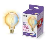 WiZ - Bombilla LED Inteligente Wi-Fi 6,5W (Eq. 25W) G200 casquillo E27, Filamento Ámbar, Luz Blanca regulable, con tecnología SpaceSense y compatible con Alexa y Google Home