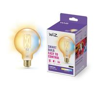 WiZ - Bombilla LED Inteligente Wi-Fi 6,7W (Eq. 50W) G125 casquillo E27, Filamento Ámbar, Luz Blanca regulable, con tecnología SpaceSense y compatible con Alexa y Google Home