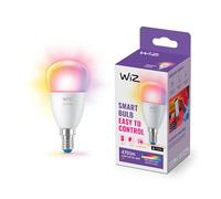 WiZ - Bombilla LED Inteligente Wi-Fi, P45 4,9W (Eq. 40W) casquillo E14, Luz Blanca y de Colores, con tecnología SpaceSense y compatible con Alexa y Google Home