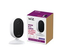 WiZ - Cámara de Video vigilancia con Audio bidireccional, Campo de visión 120°, conéctala vía Wi-Fi y Bluetooth, Incluye alimentador, Compatible con Alexa y Google Home IP20/Plástico/Blanco