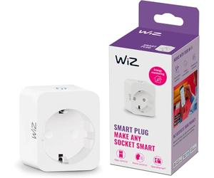 WiZ Enchufe Inteligente, Tipo F, 230V, Fácil Instalación, Enchufe Estándar, Control Inteligente, Comandos de Voz, con Medidor de Consumo, Pack de 1