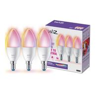 WiZ inteligente E14 LED lámpara en un paquete de 3-40W, con 16 millones de colores + tonos blancos, WLAN/Bluetooth, control de voz/aplicación, funciona con Google Home, Alexa y HomeKit