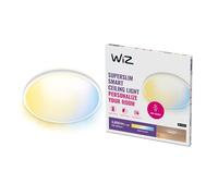 WiZ - Lámpara de techo - Plafón Blanco Superslim 32 W luz blanca cálida a fria, marco blanco redondo, Wi-Fi Bluetooth, con tecnología SpaceSense y compatible con Alexa y Google Home