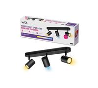 WiZ - Lámpara inteligente Imageo, 3 Focos LED Inteligentes, Luz Blanca de Cálida a Fría, con tecnología SpaceSense y compatible con Alexa y Google Home, Color Negro