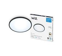 WiZ - Lámpara inteligente Plafón de techo Superslim LED 16W, Luz Blanca de Cálida a Fría,Wi-Fi, con tecnología SpaceSense y compatible con Alexa y Google Home, 29cm diámetro - Color Negro