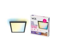 WiZ - Lámpara LED de techo 12 W luz blanca regulable cálida a fria, marco negro cuadrado, Wi-Fi Bluetooth, con tecnología SpaceSense y compatible con Alexa y Google Home