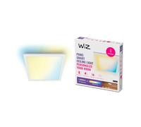 WiZ - Lámpara LED de techo 12 W luz blanca regulable de cálida a fria, marco blanco cuadrado, Wi-Fi Bluetooth, con tecnología SpaceSense y compatible con Alexa y Google Home