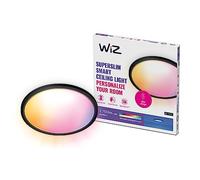 WiZ - Plafón led inteligente SuperSlim 32W a todo color, Wi-Fi, compatible con Alexa y Google Home, tecnología SpaceSense y Matter, Negro