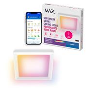 WiZ Smart Ceiling Panel Light - Diseño cuadrado delgado, múltiples tamaños, control por voz/app, programación, Google Home, Amazon Alexa y Apple HomeKit, iluminación interior, negro/blanco.