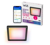 WiZ Smart Ceiling Panel Light - Diseño cuadrado delgado, múltiples tamaños, control por voz/app, programación, Google Home, Amazon Alexa y Apple HomeKit, iluminación interior, negro/blanco.