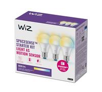 WiZ - Bombilla LED inteligente, Casquillo E27 8W (Eq.60) 806 lúmens, Luz Blanca Cálida a Fría Regulable, Compatible con Alexa, Google Home, tecnología SpaceSense y Matter - Pack de 3