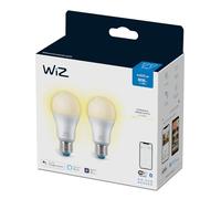 WiZ Smart LED A60 Bulb, Warm White, E27 Base, 60W, 806 Lumens, Dimmable, Works with Alexa, Google Assistant, and Apple Home, Pack of 4