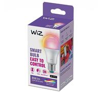 WiZ Smart LED A60 Bulb, White and Full Color, E27 Base, 60W, 806 Lumens, Dimmable, Works with Alexa, Google Assistant, and Apple HomeKit, Pack of 1