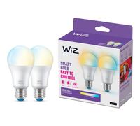 WIZ Whites 2x Bombilla LED Wi-Fi 8W E27 A60 Blanco Regulable