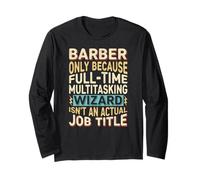 Wizard Job Title Quote - Funny Barber Manga Larga