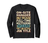 Wizard Job Title Quote - Funny On-Site Manager Manga Larga