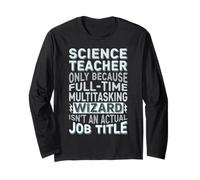 Wizard Job Title Quote - Funny Science Teacher Manga Larga